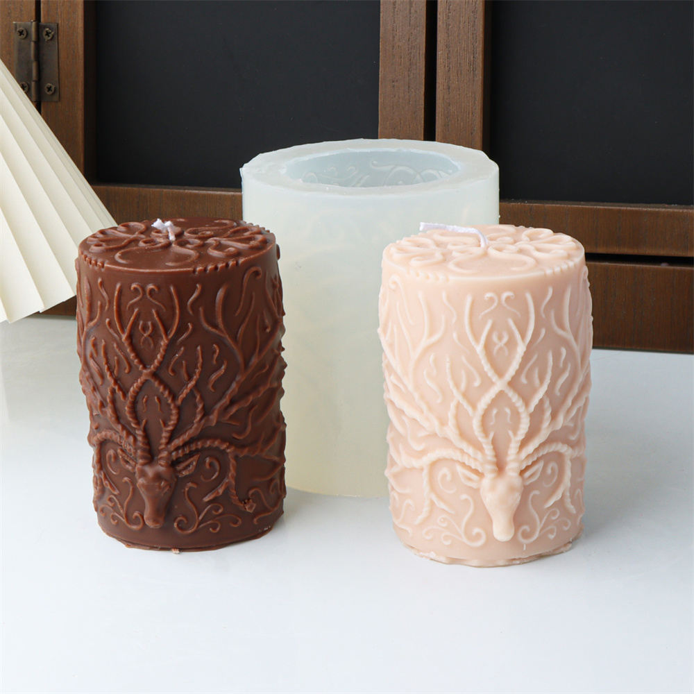 Elk Bugle Call - 3D Reindeer Antle Pillar Candle Silicone