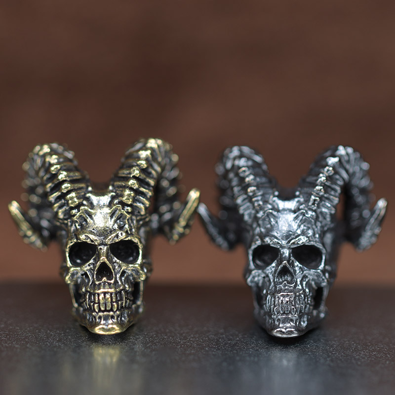 Goat Horn Skull Head Brass Kni - огляд і ціна Paracord Survival Bracelet